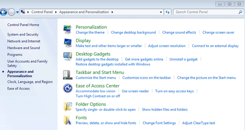 Windows 7 Personalization, Taskbar and Start Menu